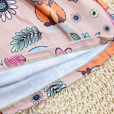  Vestido Manga Longa Malha Térmica Capivaras - Areia